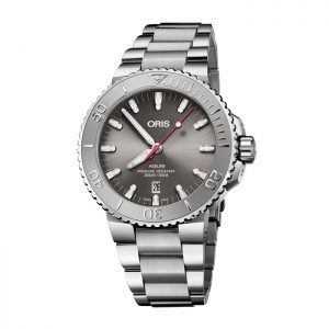 Bellagio_Oris Aquis Relief Date Grey Dial Stainless Steel Watch
