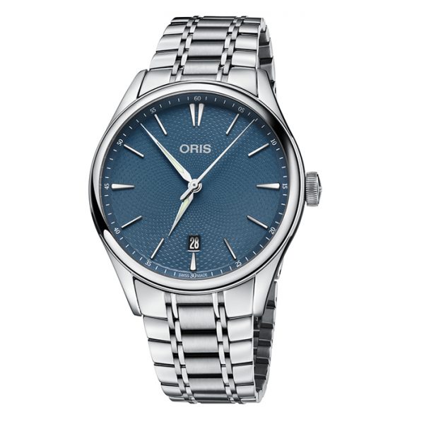 Oris Artelier Date Blue Dial Full Stainless Steel Watch Bellagio Jewellers