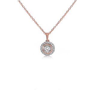 9ct Rose Gold Claw Set Cluster Diamond Pendant