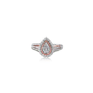 9ct Rose Gold Claw Set Cluster Diamond Ring