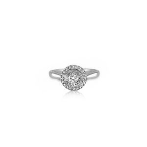 9ct White Gold Claw Set Cluster Diamond Ring
