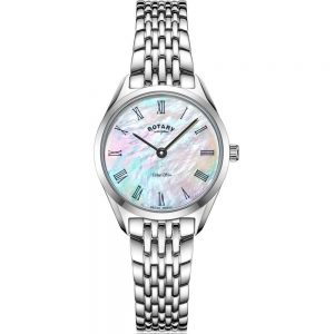 Bellagio_Rotary Ultra Slim MOP Dial Stainless Steel Watch