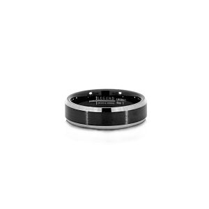 Tungsten Carbide Grey Matt & Shiny Beveled Edge Legend Band