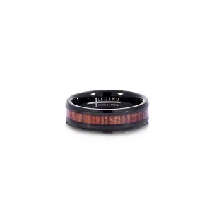 Tungsten Carbide Black & Wood Legend Band