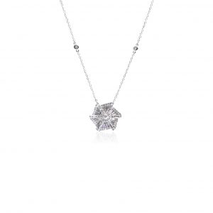 Bellagio_Selene_18ct White Gold Jagged Flower Diamond Pendant