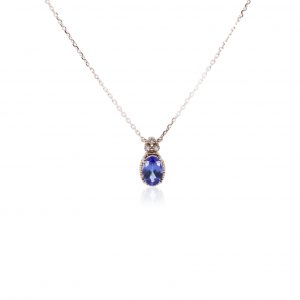 tanzanite rose gold necklace