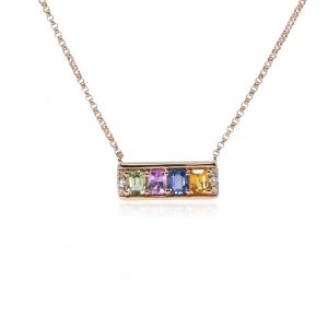 Bellagio_garden of eden_rose Gold_ gemstones necklace