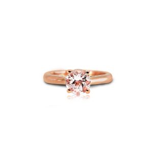 9ct Rose Gold Claw Set Solitaire Morganite Ring