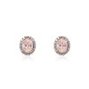 Bellagio_9ct Rose Gold Cluster Diamond & Oval Morganite Earrings