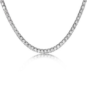 18ct White Gold Claw Set Diamond Bellagio Tennis Necklace