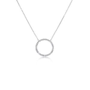9ct White Gold Claw Set Baguette Diamond Pendant