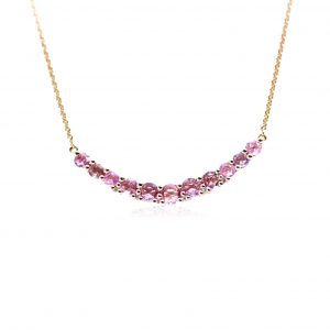 14ct Rose Gold Fancy Sapphire & Diamond Dolce Vita Necklace