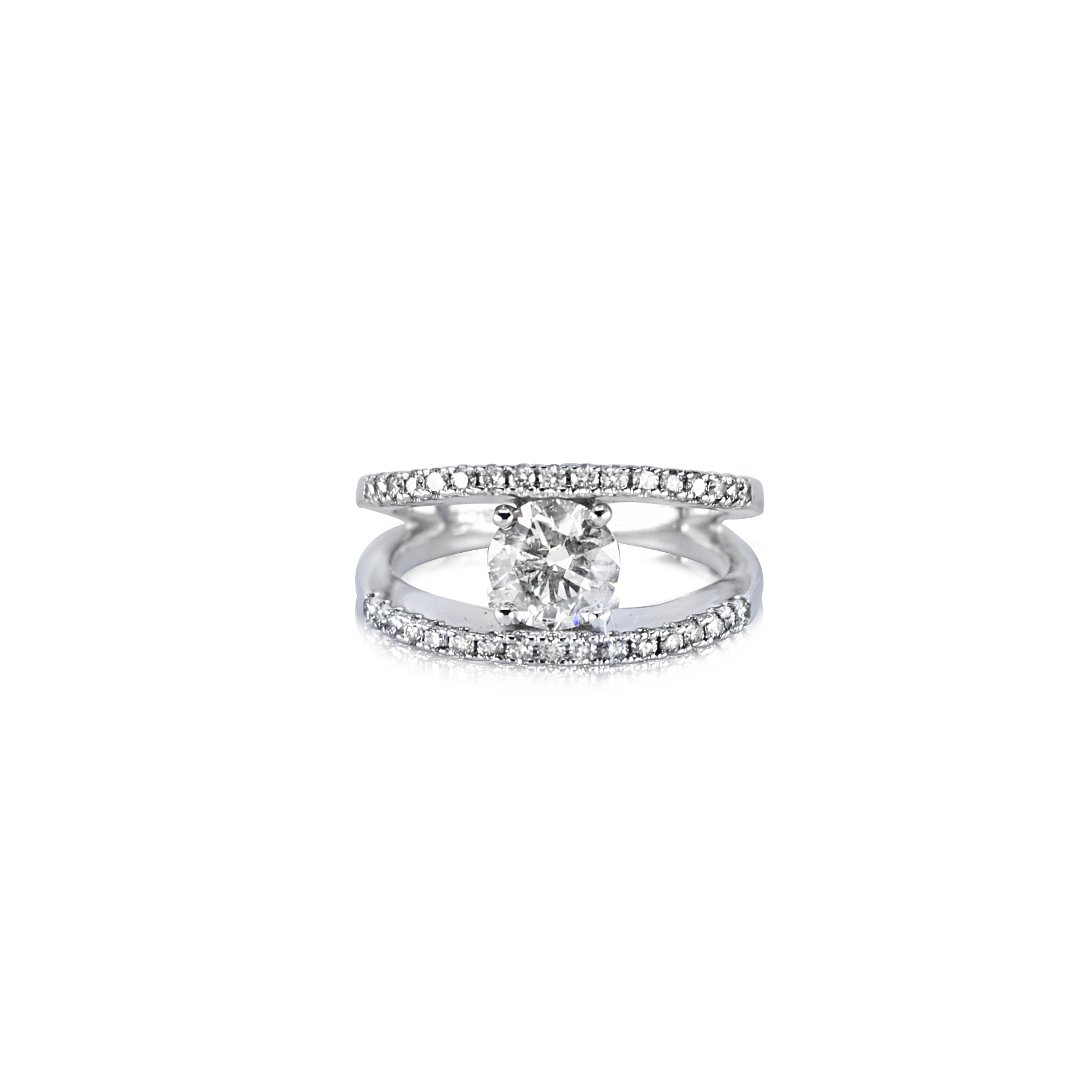 14k Double Claw Step Cut Illusion Solitaire Engagement Ring – FERKOS FJ
