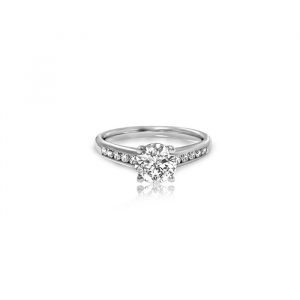 18ct White Gold Claw & Channel Set Easy Diamond Ring