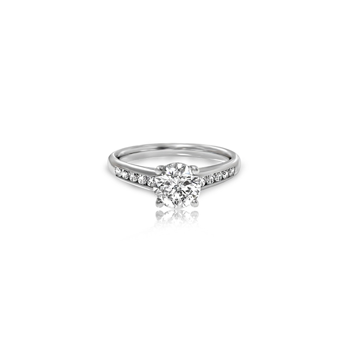 Unity 1ct Princess Moissanite Solitaire 18ct White Gold Engagement Ring |  Jian London