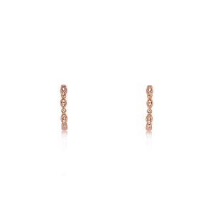 9ct Rose Gold Millgrain Diamond Earrings