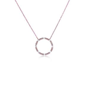 9ct Rose Gold Claw Set Baguette Diamond Pendant