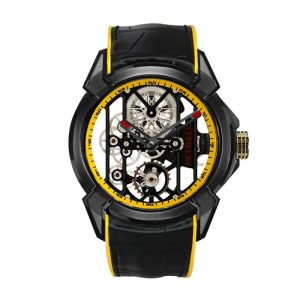 Jacob & Co Epic X Black & Yellow DLC Titanium Skeleton Watch
