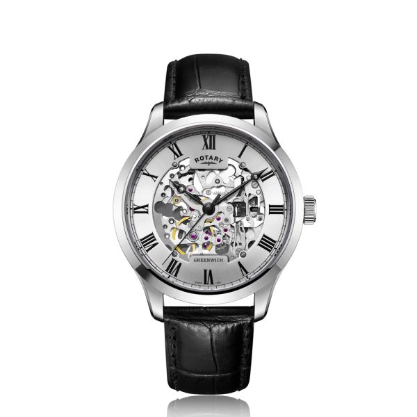 Rotary Greenwich Automatic Skeleton Stainless Steel Watch - Bellagio ...