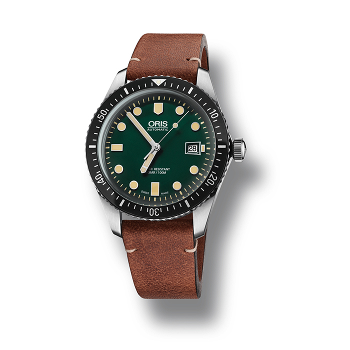 Oris Divers Sixty Five Green Dial Stainless Steel Watch Bellagio