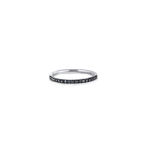 9ct White Gold Claw Set Black Diamond Ring