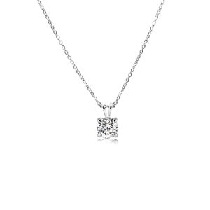 18ct White Gold Claw Set Diamond Solitaire Pendant