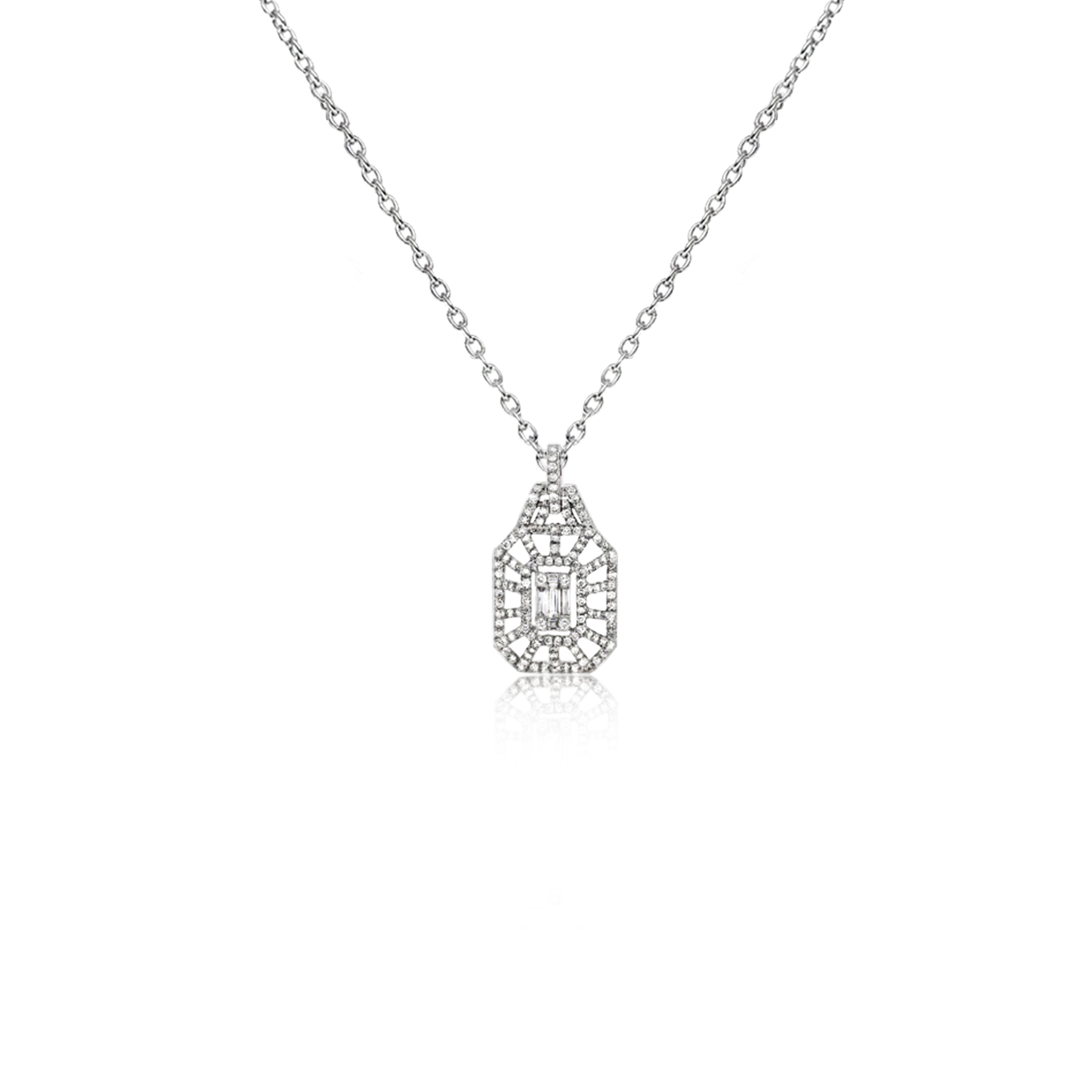 18ct White and Yellow Gold Diamond Necklace | Bruce Russell & Son