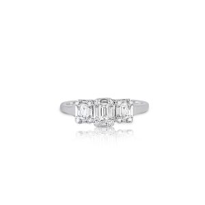 18ct White Gold Claw Set Trilogy Design Selene Diamond Ring
