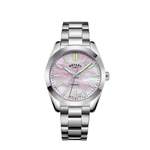 Rotary Henley LDS Pink MOP Stainless Steal Watch