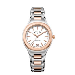Rotary Kensington Two Tone White Dial Stainless Steel Watch