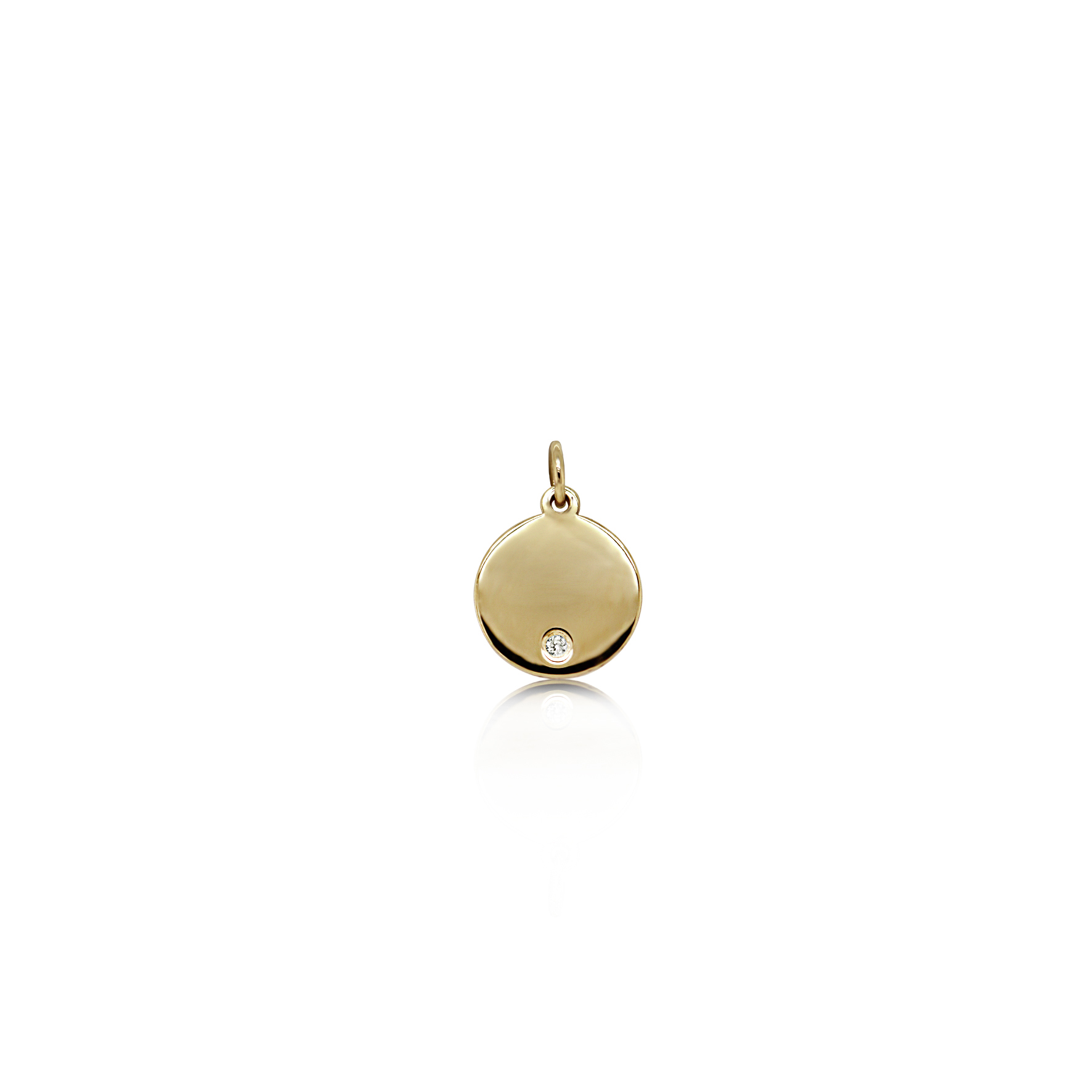9ct Yellow Gold Diamond Round Momenti Charm - Bellagio Jewellers