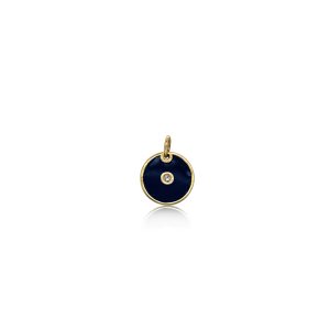 Diamond Black Enamel Round Momenti Charm