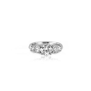 18ct White Gold Claw Set Diamond Five Stone Ring