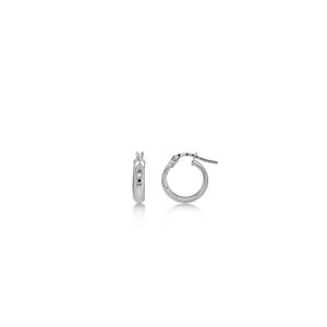9ct White Gold 15mm Hoop Earrings