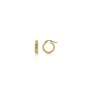 9ct Yellow Gold 15mm D-Shaped Hoop Earrings