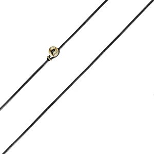 9ct Yellow Gold Diamond Black Leather Cord Momenti Bracelet