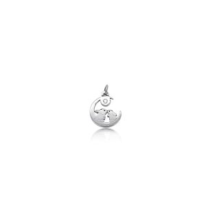9ct White Gold Diamond Bunny Moon Momenti Charm