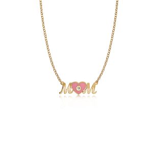 Diamond Mom With Heart In Middle Momenti Necklace
