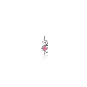 9ct White Gold Diamond Stick Girl Momenti Charm