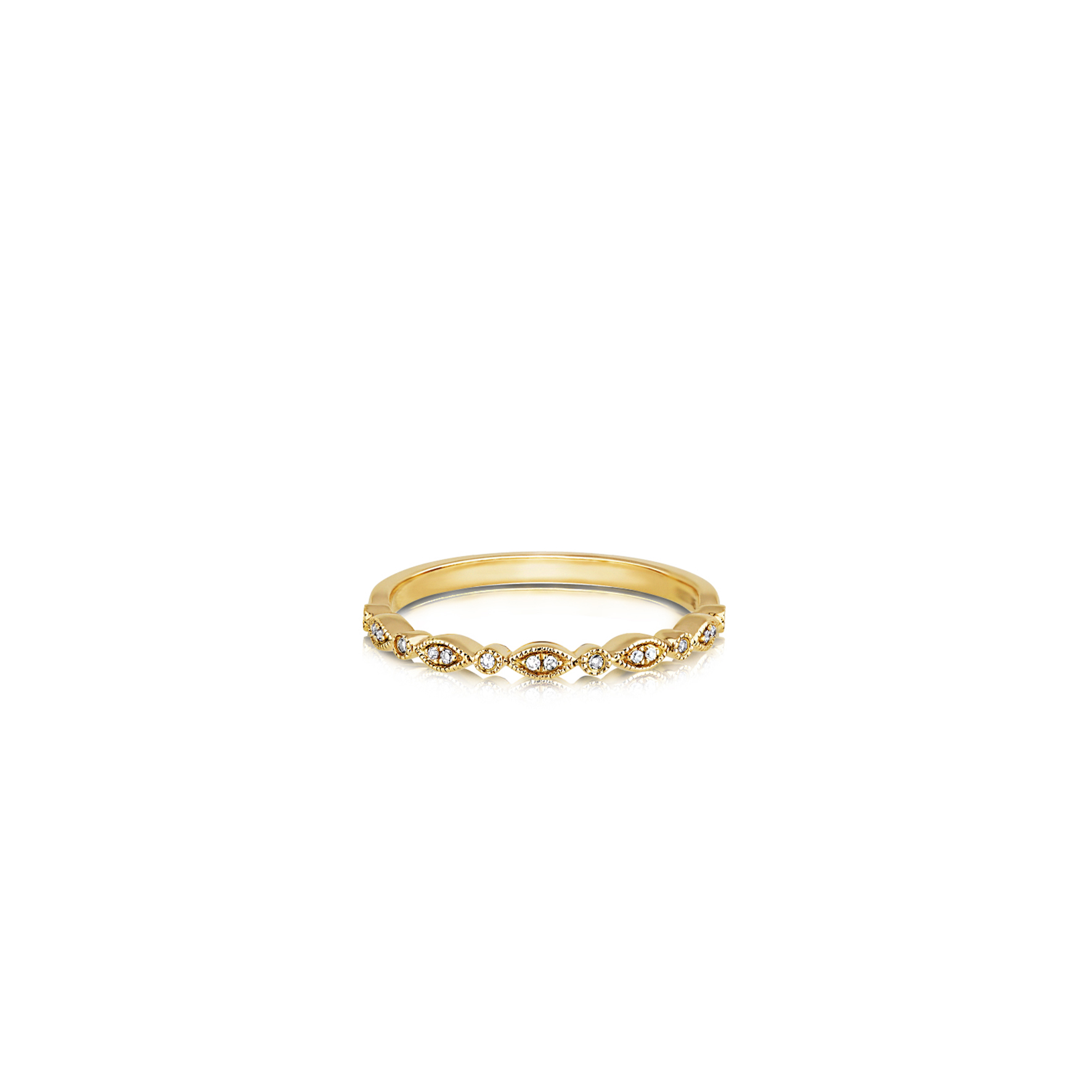 9ct Yellow Gold Millgrain Diamond Eternity Band - Bellagio Jewellers