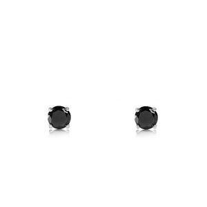 18ct White Gold Claw Set Black Diamond Solitaire Earrings