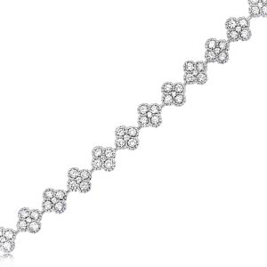 18ct White Gold Claw Set Round Diamond Full 1920 Bracelet