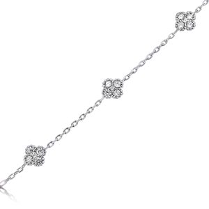 18ct White Gold Claw Set Round Diamond Multi Motif 1920 Bracelet