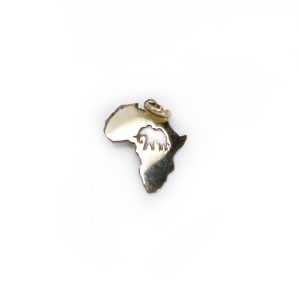 9ct Yellow Gold Africa Elephant Cut Out Pendant