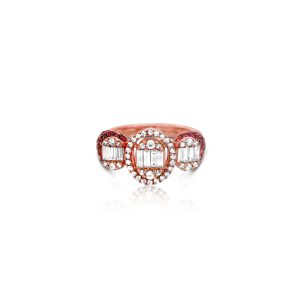 18ct Rose Gold Claw Set Ruby & Diamond Selene Ring