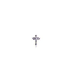 9ct Yellow Gold Claw Set Round Diamond Cross Piccola Single Earring