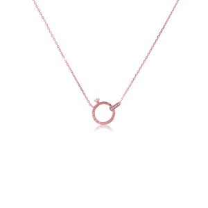 18ct Rose Gold Claw Set Mother of Pearl & Diamond Ring Piccola Necklace