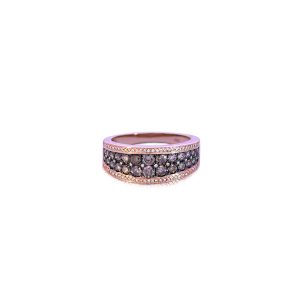 14ct Rose Gold Claw Set Cognac Diamond & White Diamond Dolce Vita Ring