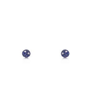 14ct White Gold Claw Set Round Sapphire & Diamond Dolce Vita Earrings