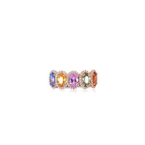 14ct Rose Gold Fancy Sapphire & Diamond Dolce Vita  Ring